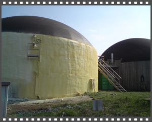 Isolierung eines Biogasbehälters
